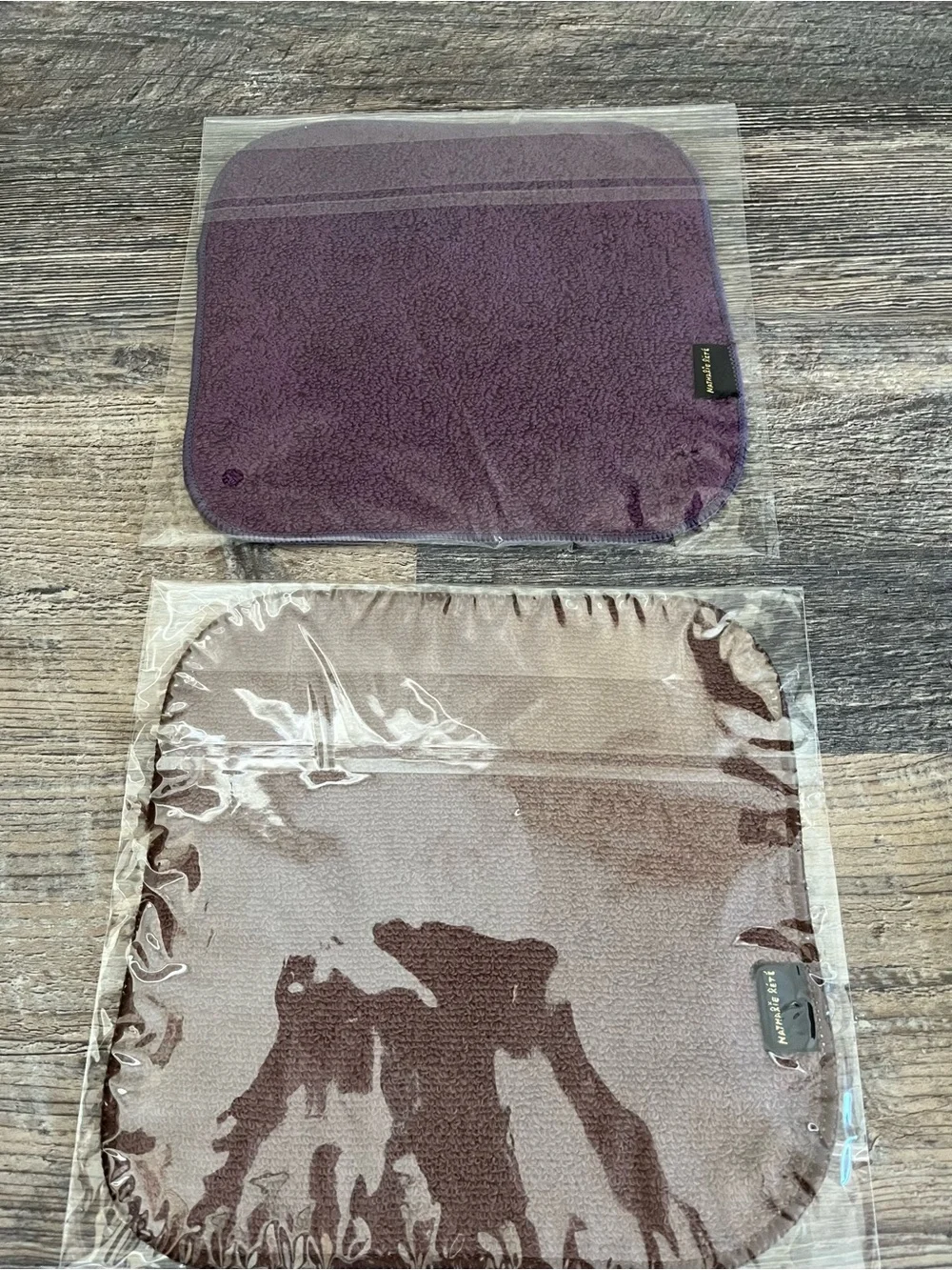 Nathalie Lete! Hand Towel Wash Cloth. Animals, cats! Japan Import. Brown w/ Dog